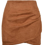 Draped Wrap Mini Skirt