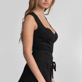 Eana Ribbed Tank With Exposed Lace
