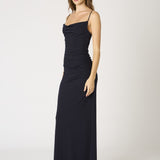 Cowl Neck Maxi Dress - Navy