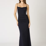 Cowl Neck Maxi Dress - Navy