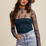 Sheer Lace Long Sleeve Top