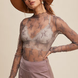 Sheer Lace Long Sleeve Top