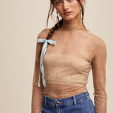 Sheer Lace Long Sleeve Top