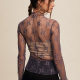 Sheer Lace Long Sleeve Top