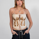 Clementine Stretch Embroidered Western Corset Top
