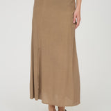 Lightweight Side Slit Midi Skirt