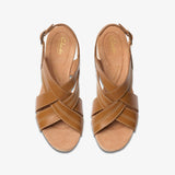 Sabina Sling Tan Leather Wedges