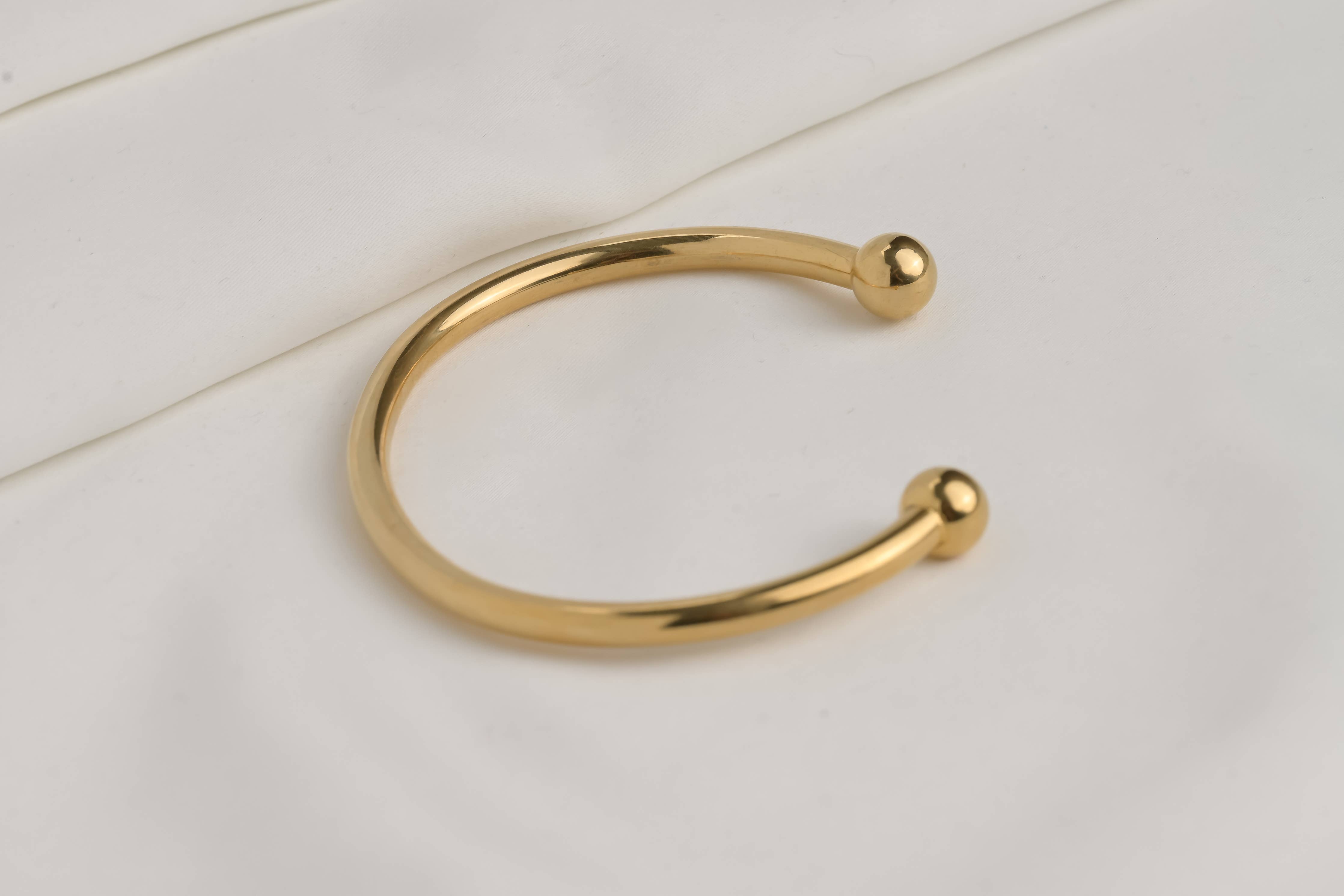 Gold Cuff Bracelet - Waterproof Bold Cuffs - Bangle Bracelet