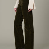 The Margot Straight Flocked Jean - Olive