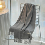 Solid Color Cashmere-Feel Fringe Shawl Scarf
