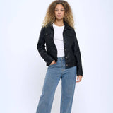 Noir Faux Leather Jacket - Black