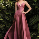 Soft Satin A-Line Sweatheart Neckline With Slit