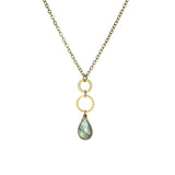 Labradorite Double Circle Necklace