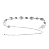 Alternating Mixed Sizes Concho Belt - Silver