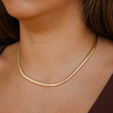 4mm Gold Herringbone Chain Necklace