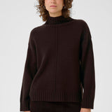 Lilye Mock Neck Pullover Sweater - Chocolate Ganache