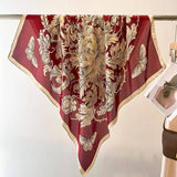 Floral Print Bandana Style Silk Scarf