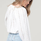 Eyelet Embroidered Button Front Blouse