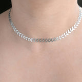 Non-tarnish Leaf Choker - Waterproof Chevron Chain Necklace