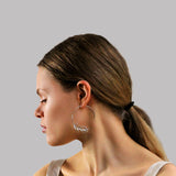 Botanical Leaf Hoop Earrings - Brass