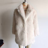 Faux Fur Midi Coat - Ivory