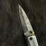 Azureglide Damascus Steel Pocket Knife