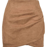 Draped Wrap Mini Skirt