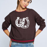 Horseshoe Crewneck Sweater - Brown