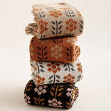 Vintage Flower Print Mid-Calf Socks