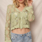Flower Pattern Crochet Cardigan