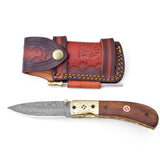 Titan Nebula Cascade Damascus Pocket Knife