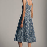 Opal Midi Dress - Washed Denim Combo