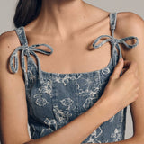 Opal Midi Dress - Washed Denim Combo