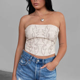Beckee Vegan Leather Embroidered Western Corset Top