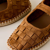 Meg Mary Jane Flats- Cognac Weave