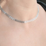 Non-tarnish Leaf Choker - Waterproof Chevron Chain Necklace