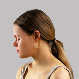 Botanical Leaf Hoop Earrings - Brass
