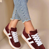 Vegan Suede Sneakers - Burgundy