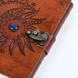 Embossed Leather diary with Stone