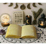 Vintage Leather Journal Notebook Diary with Moon Phases Print