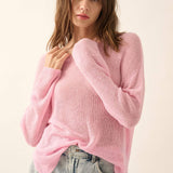 Lightweight Knit Loose-Fit Boatneck Sweater