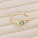 Sterling Silver Apatite and White Zircon Ring