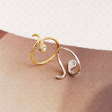 S925 Silver Snake Shape Single Black Eye Zirconia Ring