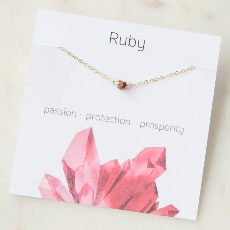 Dainty Raw Birthstone Energy Necklace