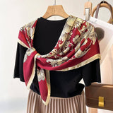 Floral Print Bandana Style Silk Scarf