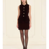 Velvet Mini Skirt - Plum