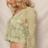 Flower Pattern Crochet Cardigan