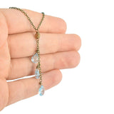 Triple Blue Topaz Stone Necklace