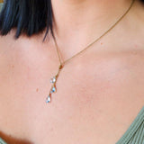 Triple Blue Topaz Stone Necklace