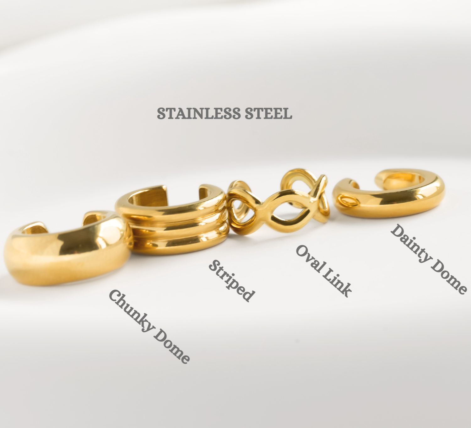 Stainless Steel Ear Cuffs - Sterling Silver Bold Ear Cuffs